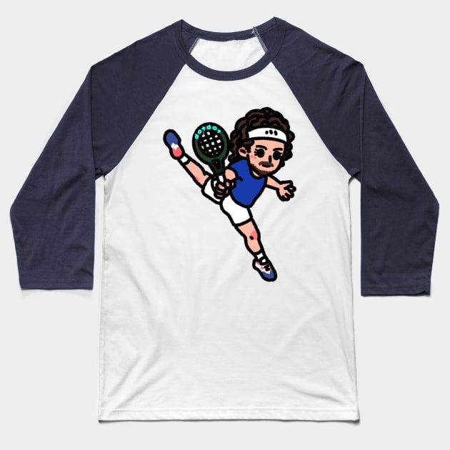 Ballerina - Stefanos Tsitsipas Baseball T-Shirt by dotbyedot